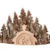 Waldfabrik, photophore en bois et étoile sapin de Noël Crèche De Noël Taillee Dans Une Ecorce De Bois, Motif Etable, 20 Cm