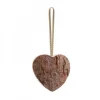 Waldfabrik, photophore en bois et étoile sapin de Noël Déco De Noël, Coeur En Bois A Suspendre A Ruban Dore, 6 Cm