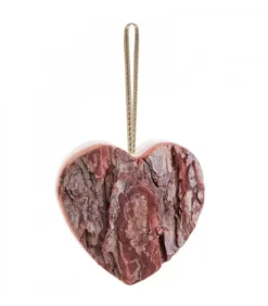 Waldfabrik, photophore en bois et étoile sapin de Noël Déco De Noël, Coeur En Bois A Suspendre A Ruban Dore, 9 Cm