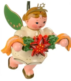 Hubrig, figurines pour enfant Déco Sapin De Noël, Ange Et Couronne De Fleurs