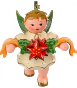Hubrig, figurines pour enfant Déco Sapin De Noël, Ange Et Couronne De Fleurs