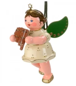 Hubrig, figurines pour enfant Déco Sapin De Noël, Ange Et Flute De Pan