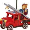 Hubrig, figurines pour enfant Déco Sapin Vintage, Ourson Sur Voiture De Pompier