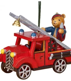 Hubrig, figurines pour enfant Déco Sapin Vintage, Ourson Sur Voiture De Pompier