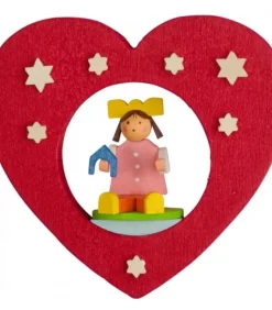 Graupner, décoration de sapin de Noël, Déco Noël enfant Décoration De Sapin De Noël, Coeur Avec Poupee