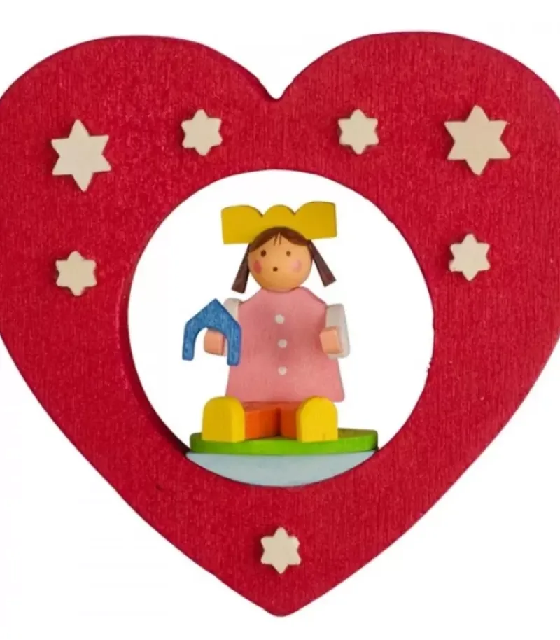 Graupner, décoration de sapin de Noël, Déco Noël enfant Décoration De Sapin De Noël, Coeur Avec Poupee