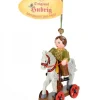 Hubrig, figurines pour enfant Décoration Sapin De Noël Vintage, Enfant Sur Un Cheval De Bois,