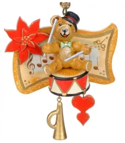 Hubrig, figurines pour enfant Décoration Sapin De Noël Vintage, Ourson Et Tambour