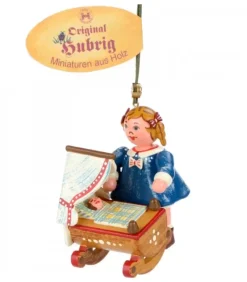 Hubrig, figurines pour enfant Décoration Sapin De Noël Vintage, Fillette Et Poupee
