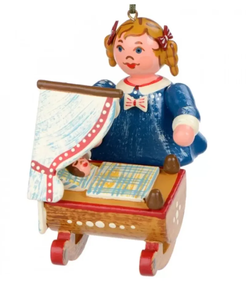 Hubrig, figurines pour enfant Décoration Sapin De Noël Vintage, Fillette Et Poupee