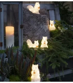 Konstsmide, guirlandes lumineuses de Noël Ecureuils Lumineux 12 Cm En Acrylique, 40 Diodes Blanc Chaud