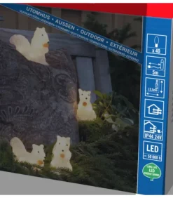 Konstsmide, guirlandes lumineuses de Noël Ecureuils Lumineux 12 Cm En Acrylique, 40 Diodes Blanc Chaud