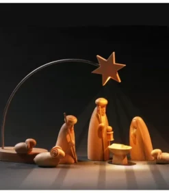 Schalling, crèche moderne Etoile De Noël Electrique A Led Sur Socle, 21 Cm