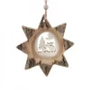 Waldfabrik, photophore en bois et étoile sapin de Noël Etoile En Bois, Motif Cisele Elan, 10 Cm