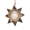 Waldfabrik, photophore en bois et étoile sapin de Noël Etoile En Bois, Motif Cisele Crèche, 10 Cm