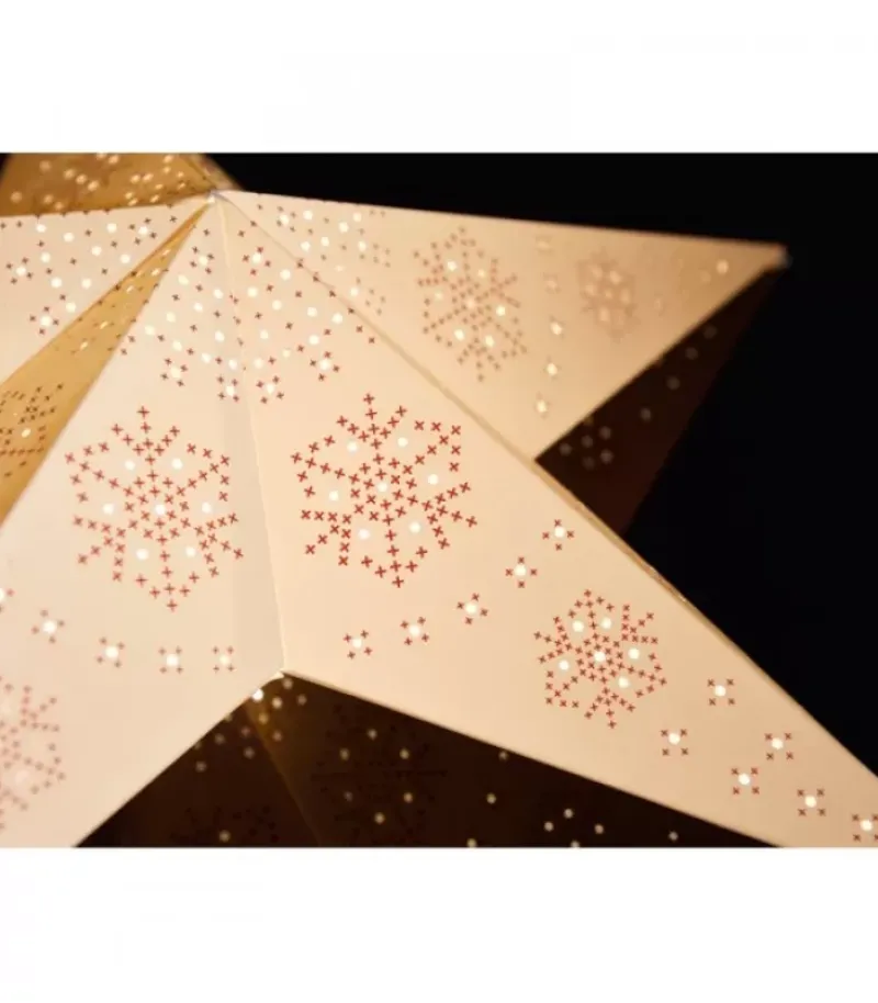 Konstsmide, guirlandes lumineuses de Noël Etoile Lumineuse Electrique 5 Branches En Papier, Blanche, Sur Pied Blanc, 46 Cm