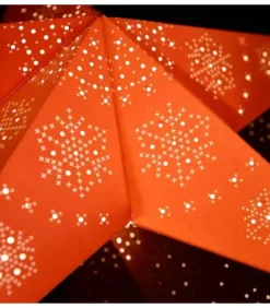 Konstsmide, guirlandes lumineuses de Noël Etoile Lumineuse Electrique 5 Branches En Papier, Rouge, Sur Pied Blanc, 46 Cm