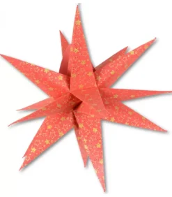 Riffelmacher et Weinberger Etoile Lumineuse Rouge En Papier 3D, A Suspendre, 45 Cm