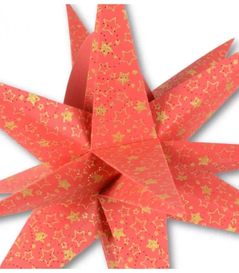 Riffelmacher et Weinberger Etoile Lumineuse Rouge En Papier 3D, A Suspendre, 45 Cm