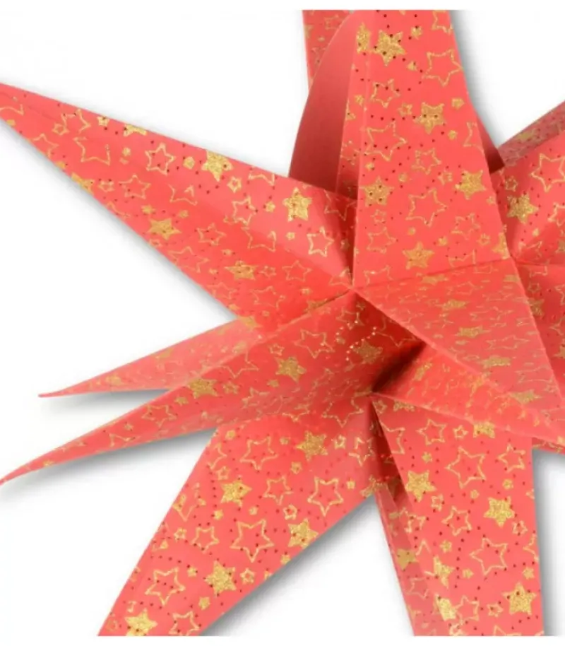 Riffelmacher et Weinberger Etoile Lumineuse Rouge En Papier 3D, A Suspendre, 45 Cm