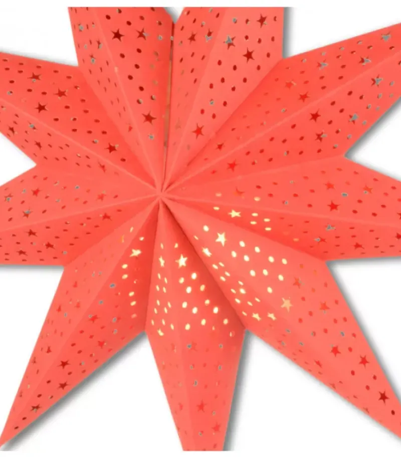 Riffelmacher et Weinberger Etoile Lumineuse Rouge En Papier A Suspendre, 45 Cm