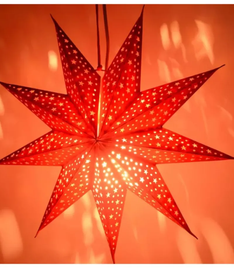 Riffelmacher et Weinberger Etoile Lumineuse Rouge En Papier A Suspendre, 45 Cm