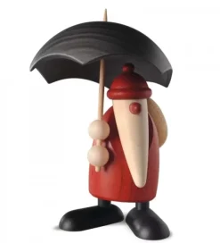 Köhler, Père Noël en bois Figurine Père Noël Sous Parapluie