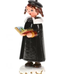 Hubrig, figurines pour enfant Fillette Chanteuse Avec Livre De Chants- Village De Noël Miniature