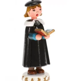 Hubrig, figurines pour enfant Fillette Chanteuse Avec Livre De Chorale De Noël - Village De Noël Miniature