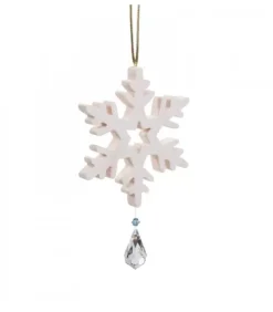 Waldfabrik, photophore en bois et étoile sapin de Noël Flocon De Neige A Suspendre Avec Cristal Swarovski N° 2