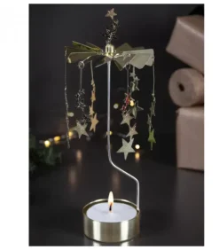 Pluto Produkter, déco de Noël Scandinave Grand Bougeoir Carrousel Nuit Etoilee, 28 Cm