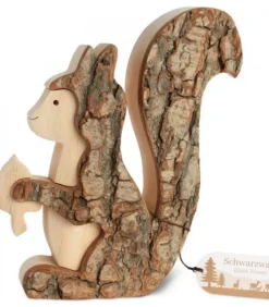 Waldfabrik, photophore en bois et étoile sapin de Noël Grand Ecureuil En Bois 15 Cm