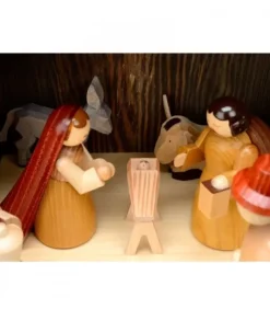Richard Glasser, Pyramides de Noël allemandes Grande Crèche De Noël En Bois Avec Personnages