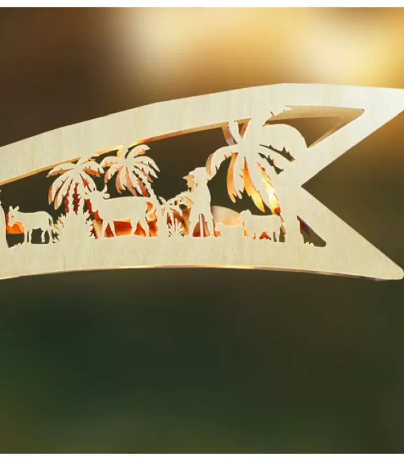 Ratags, décos de Noël lumineuses en bois Grande Etoile Lumineuse En Bois A Suspendre