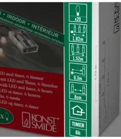 Konstsmide, guirlandes lumineuses de Noël Guirlande Led A Pile ,20 Diodes Rondes