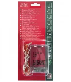 Konstsmide, guirlandes lumineuses de Noël Guirlande Led A Pile, 20 Diodes Ambrees, Fil Laiton