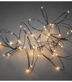 Konstsmide, guirlandes lumineuses de Noël Guirlande Lumineuse Led Effet Gouttes, 50 Diodes Ambrees, Fil Noir