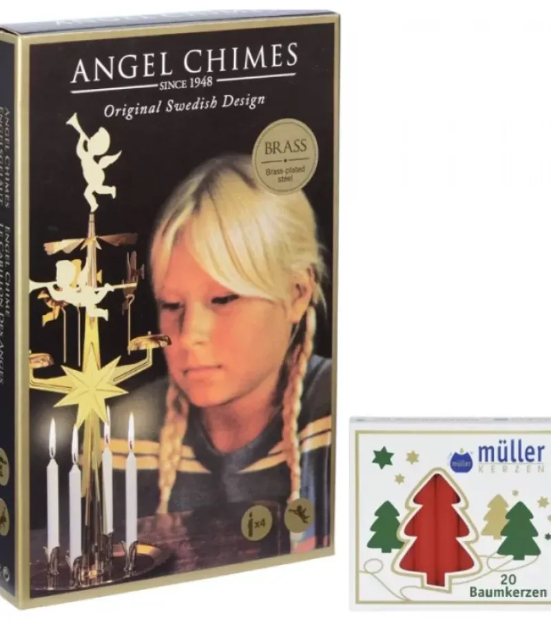 Angel Chimes, carillon des anges Kit Carillon Des Anges Dore + Bougies