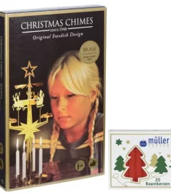 Angel Chimes, carillon des anges Kit Carillon Père Noël Dore + Bougies