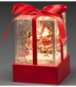 Konstsmide, guirlandes lumineuses de Noël Lanterne À Neige "Cadeau De Noël" Avec Père Noël & Bonhomme De Neige