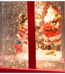 Konstsmide, guirlandes lumineuses de Noël Lanterne À Neige "Cadeau De Noël" Avec Père Noël & Bonhomme De Neige