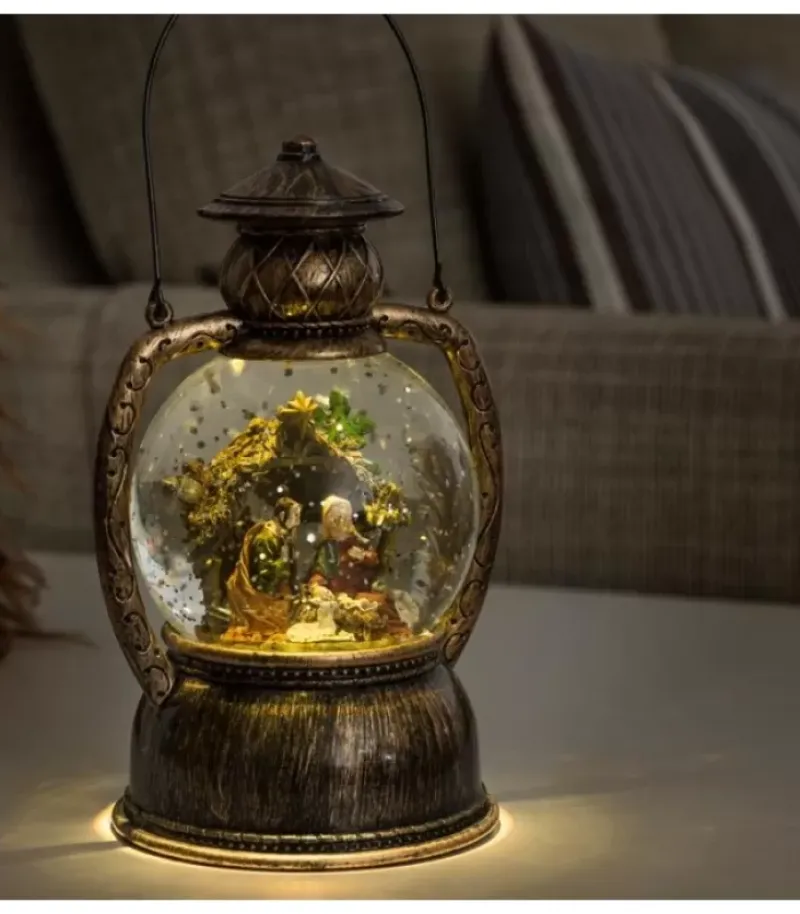 Konstsmide, guirlandes lumineuses de Noël Lanterne À Neige, Crèche De Noël, 20 Cm