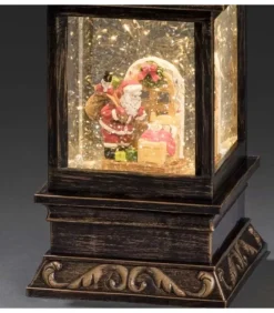Konstsmide, guirlandes lumineuses de Noël Lanterne De Noël À Neige A Led Avec Père Noël Et Enfants, 22 Cm