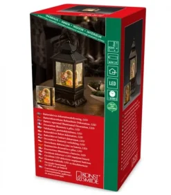 Konstsmide, guirlandes lumineuses de Noël Lanterne De Noël À Neige A Led Avec Père Noël Et Enfants, 22 Cm