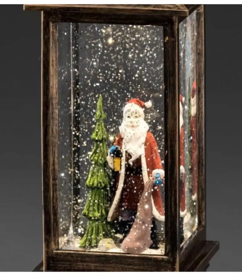 Konstsmide, guirlandes lumineuses de Noël Lanterne De Noël À Neige Avec Père Noël, 27 Cm