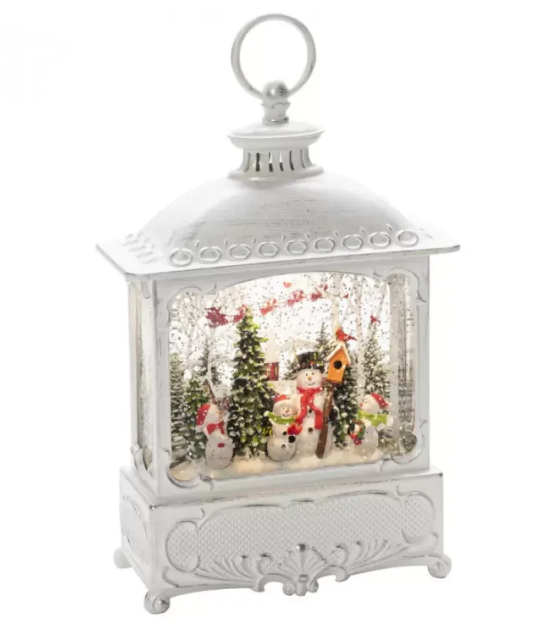 Konstsmide, guirlandes lumineuses de Noël Lanterne De Noël Blanche, 4 Bonshommes De Neige Avec Oiseaux