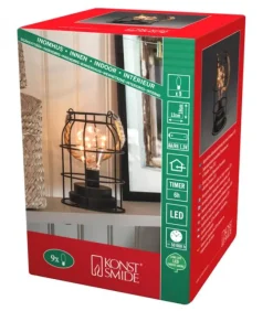 Konstsmide, guirlandes lumineuses de Noël Lanterne Lumineuse A Led En Metal, Ronde, 18 Cm