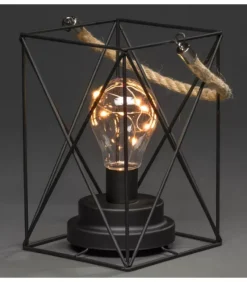 Konstsmide, guirlandes lumineuses de Noël Lanterne Lumineuse A Led En Metal, Carree, 19 Cm