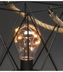 Konstsmide, guirlandes lumineuses de Noël Lanterne Lumineuse A Led En Metal, Carree, 19 Cm