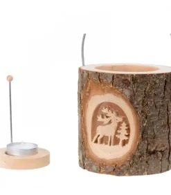 Waldfabrik, photophore en bois et étoile sapin de Noël Lanterne Photophore En Bois, Cerf En Foret
